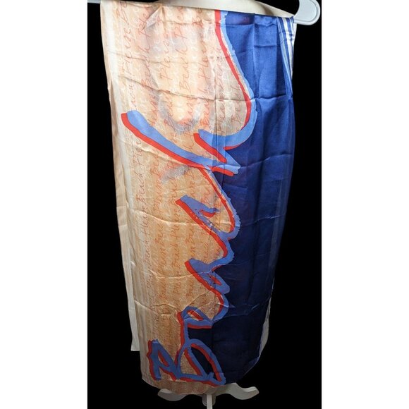 Vintage 90s Beach Please Max Studios Silk Scarf - Picture 2 of 10
